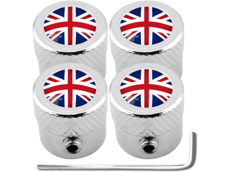 4 tappi per valvole antifurto Inghilterra Regno Unito Inglese Gran Bretagna "striato"