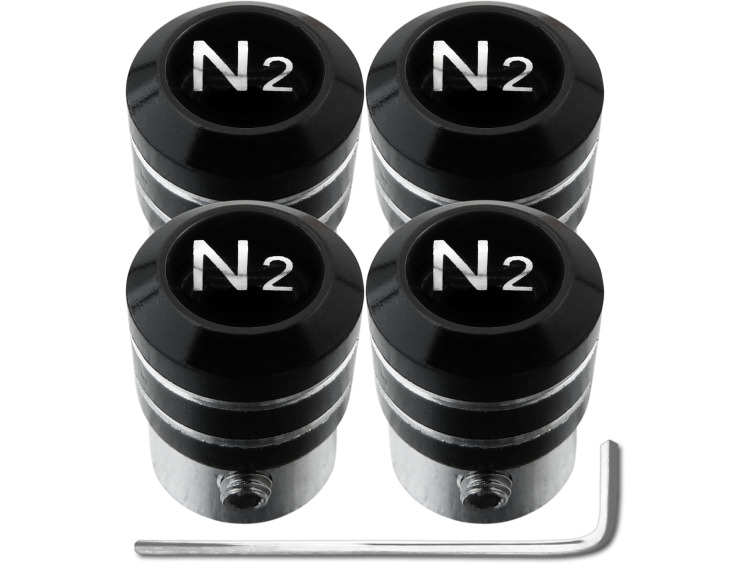 4 tappi per valvole antifurto nero & cromo "black"