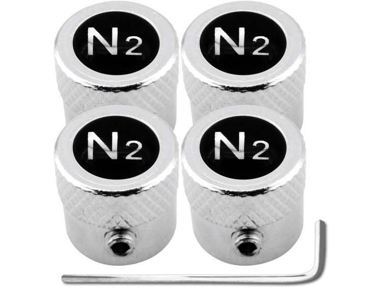 4 tappi per valvole antifurto nero & cromo "striato"