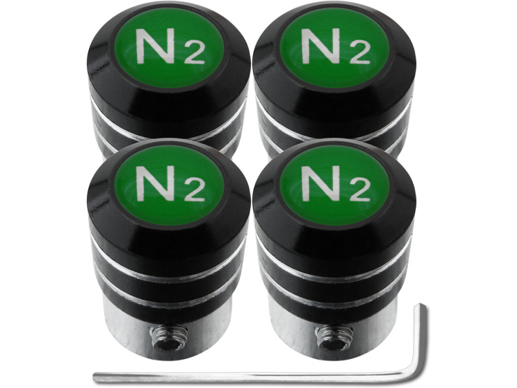 4 tappi per valvole antifurto verde "black"