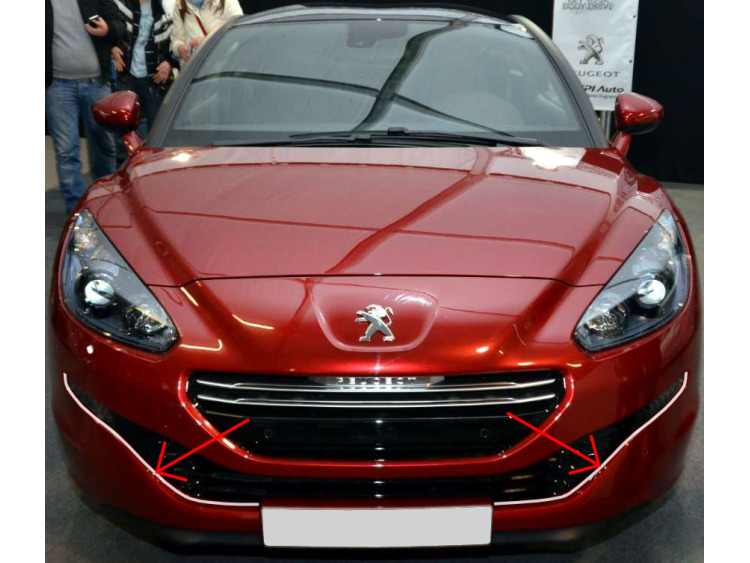 Cornice della griglia radiatore inferiore cromata Peugeot RCZ 12-15 facelift