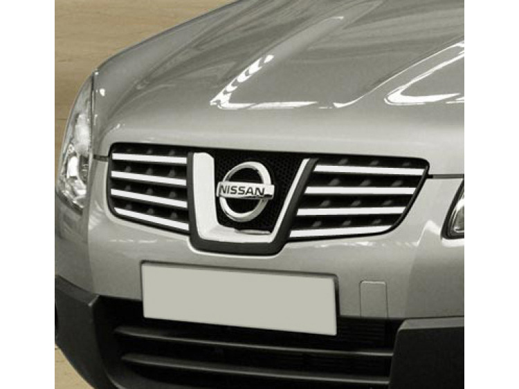 Cornice della griglia radiatore superiore cromata Nissan Qashqai +2 08-10 Nissan Qashqai +2 phase 2 10-14 Nissan Qashqai +2 phase 3 Nissan Qashqai 07-10 Nissan Qashqai phase 2 10-14 Nissan Qashqai phase 3