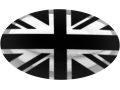 Cappucci per rivetti per targa di immatricolazione Bandiera britannica Gran Bretagna Regno Unito (nero) nero & cromo